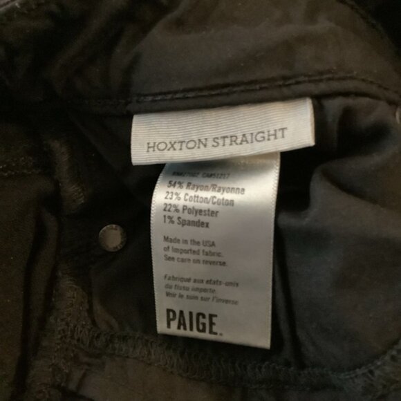 PAIGE HOXTON STRAIGHT BLACK JEANS 30 - Picture 11 of 12
